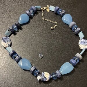 Blue Gemstone Necklace For Repurpose